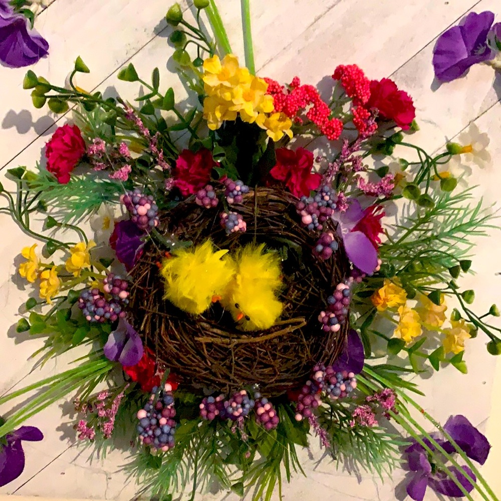 3D floral birdsnest picture